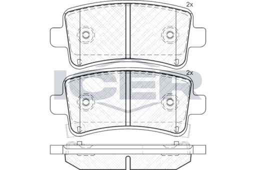 Rear - Brake Pad - Icer Opel Insignia A
