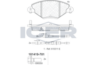 Front Brake Pad Set Icer Citroen C5