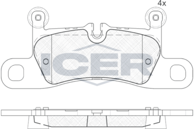 Brake Pad Set Rear Icer Vw Touareg