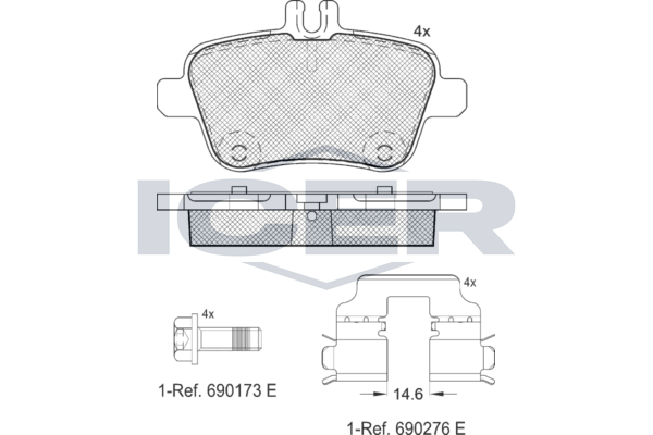 Front - Brake Pad - Icer -Mercedes-Benz