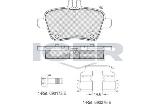 Front - Brake Pad - Icer -Mercedes-Benz