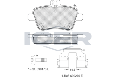 Front - Brake Pad - Icer -Mercedes-Benz