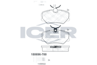 Brake Pad Set Front Icer Peugeot 405
