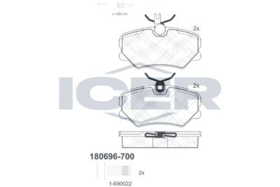 Brake Pad Set Front Icer Peugeot 405