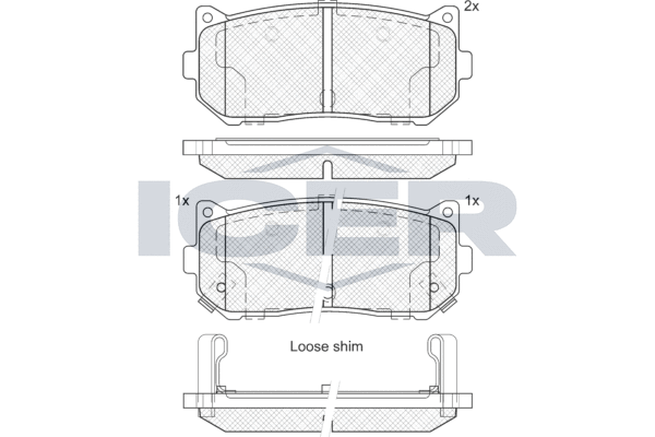 Rear - Brake Pad - Icer - Kia Carens