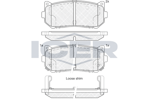 Rear - Brake Pad - Icer - Kia Carens