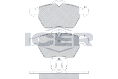 Front - Brake Pad - Icer - Opel Vectra B