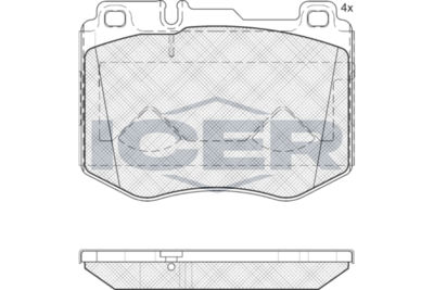 Front - Brake Pad - Icer Mercedes-Benz C