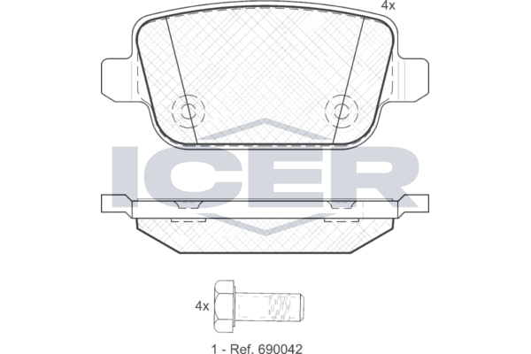 Brake Pad Set Rear Icer Volvo S80