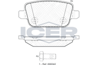 Brake Pad Set Rear Icer Volvo S80