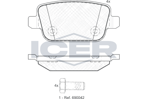 Brake Pad Set Rear Icer Volvo S80
