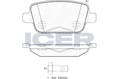 Brake Pad Set Rear Icer Volvo S80