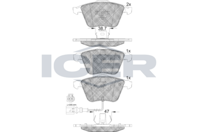 Brake Pad Set Front Icer Skoda Superb