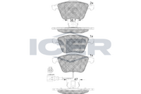 Brake Pad Set Front Icer Skoda Superb