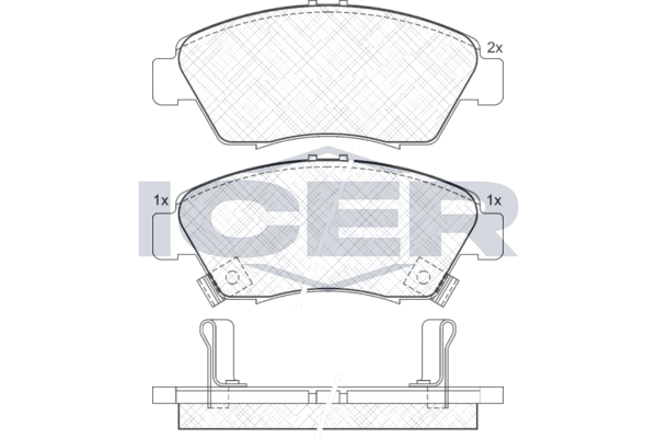 Brake Pad Set Front Icer Honda Civic