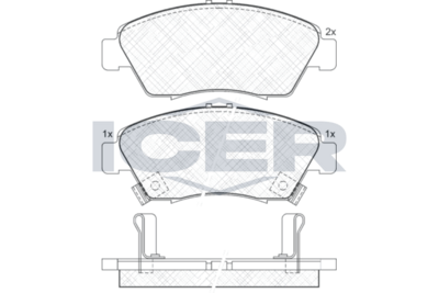 Brake Pad Set Front Icer Honda Civic