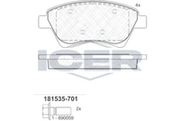 Brake Pad Set Front Icer Renault Megane