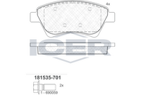 Brake Pad Set Front Icer Renault Megane
