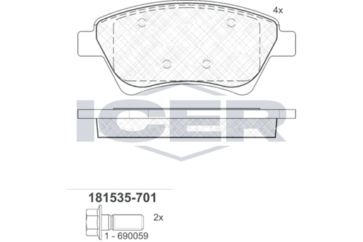 Brake Pad Set Front Icer Renault Megane