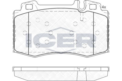 Front - Brake Pad - Icer Mercedes-Benz C