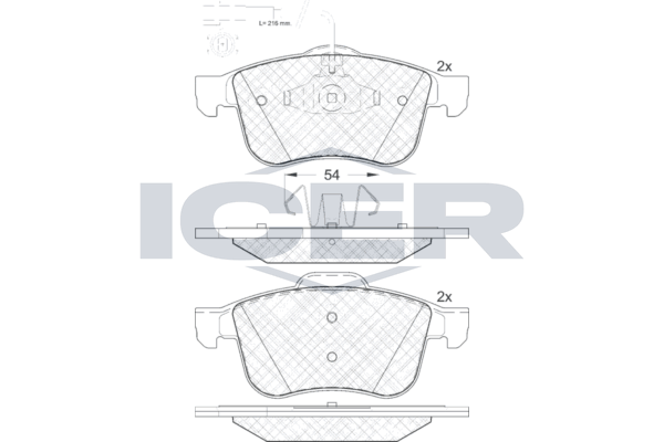 Brake Pads Front Axle Incl. Wear Warning