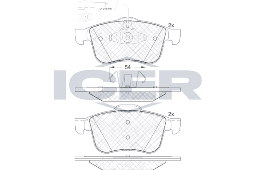 Brake Pads Front Axle Incl. Wear Warning