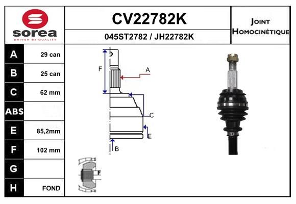 Joint Kit, drive shaft (Wheel Drive)
