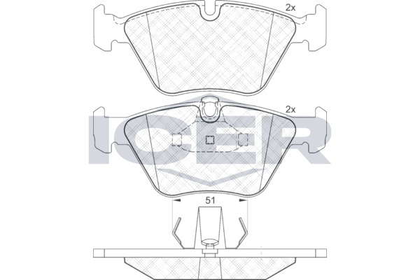 Front - Brake Pad - Icer - Bmw 325 E39 3