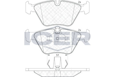 Front - Brake Pad - Icer - Bmw 325 E39 3