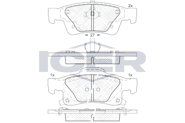 Rear - Brake Pad - Icer Dodge Durango (W