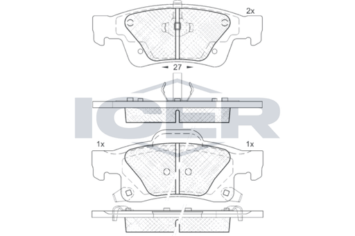 Rear - Brake Pad - Icer Dodge Durango (W