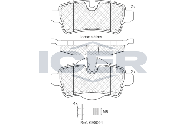 Rear Brake Pad Set Icer Mini (R56) Coope