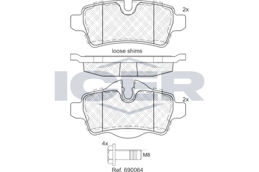 Rear Brake Pad Set Icer Mini (R56) Coope