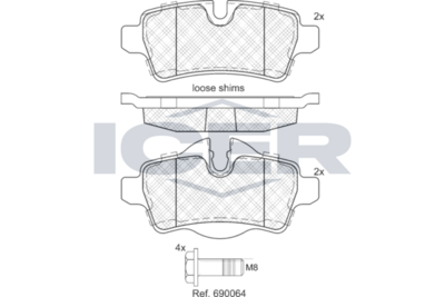 Rear Brake Pad Set Icer Mini (R56) Coope