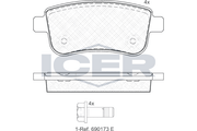 Brake Pad Set Rear Icer Renault Megane