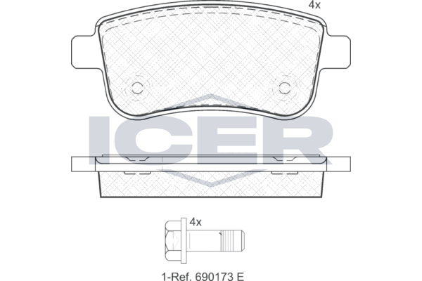Brake Pad Set Rear Icer Renault Megane