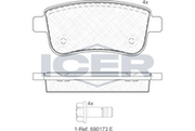 Brake Pad Set Rear Icer Renault Megane