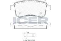 Brake Pad Set Rear Icer Renault Megane