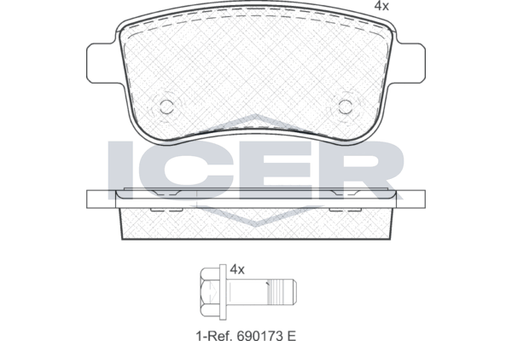 Brake Pad Set Rear Icer Renault Megane