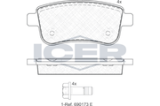 Brake Pad Set Rear Icer Renault Megane