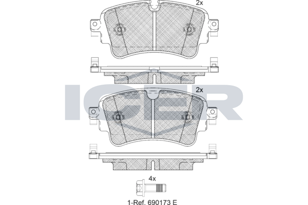 Brake Pad Set Rear Icer Audi A4