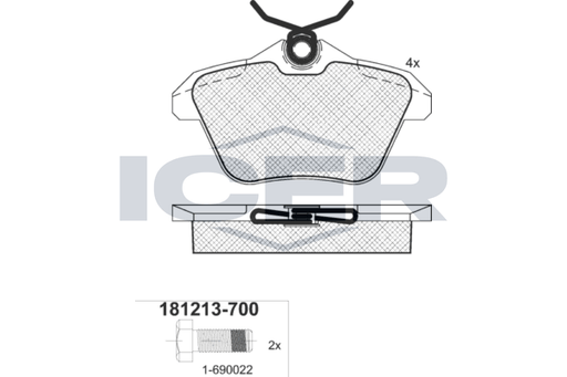 Brake Pad Set Rear Icer Alfa Romeo 156