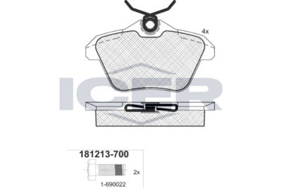 Brake Pad Set Rear Icer Alfa Romeo 156