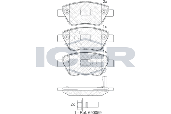 Front - Brake Pad - Icer Opel Corsa D (S