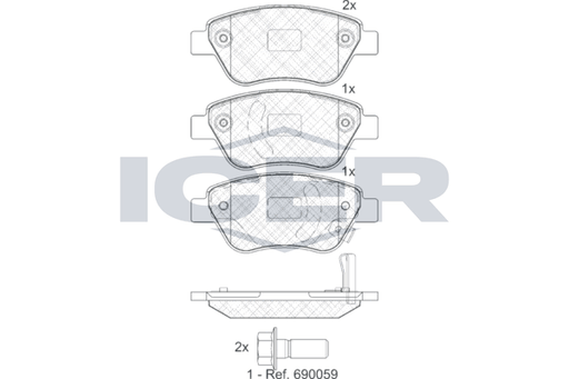 Front - Brake Pad - Icer Opel Corsa D (S