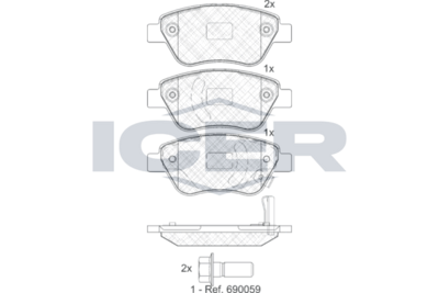 Front - Brake Pad - Icer Opel Corsa D (S