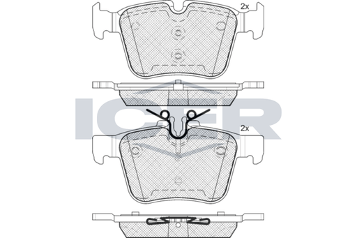 Rear - Brake Pad - Icer Mercedes-Benz C-