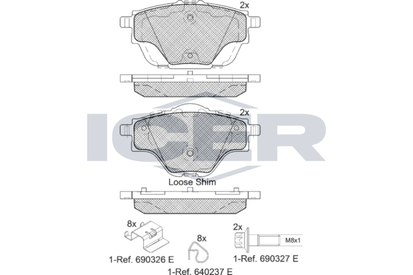 Rear - Brake Pad - Icer Citroen C4 Grand