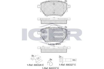 Brake Pad Set Rear Icer Citroen C4